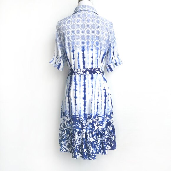 Peter Som for Design Nation Shibori & Tie Dye Belted Shirt Dress - Picture 4 of 16